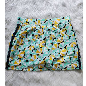Crown & Ivy Women's Green/Yellow Umbrella Print Athletic A-line Skort Size M